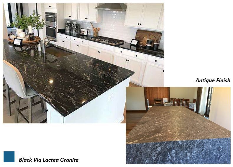 Black Via Lactea Granite antique finish(001)