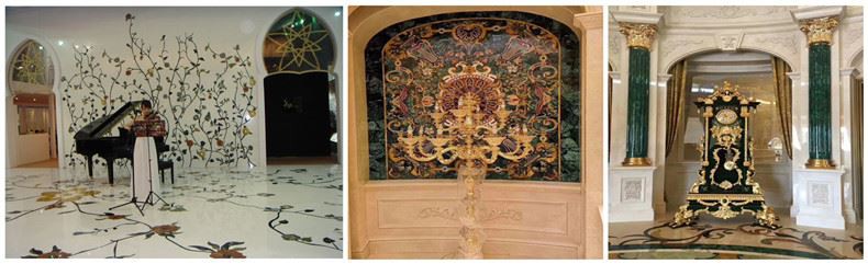 Natural Marble Stone Water Jet Medallion Floor 