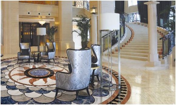 Picture 14 - Beige Marble Staircase With Marble Borders