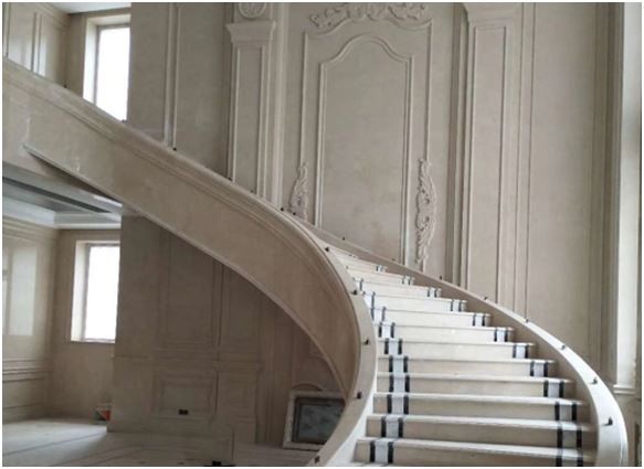 Picture 15 - Beige Spiral Staircase With Black and White Marble Borders