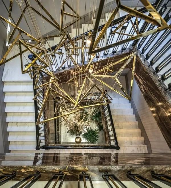 Natural White Marble With Metal