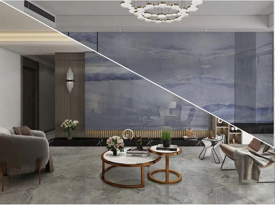 Azul Macaubas Quartzite TV Background Panel Tiles Azul Macaubas Quartzite TV Background Panel Tiles