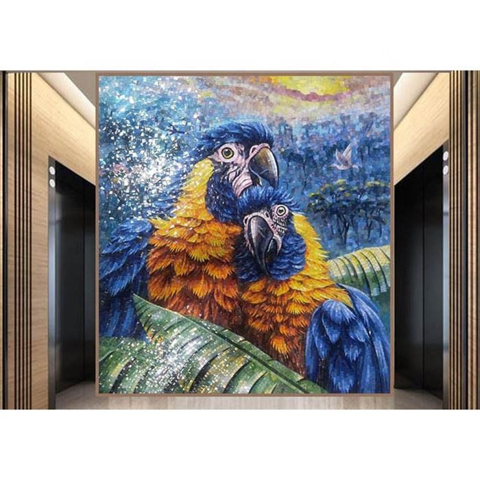 glass bird mosaic patterns