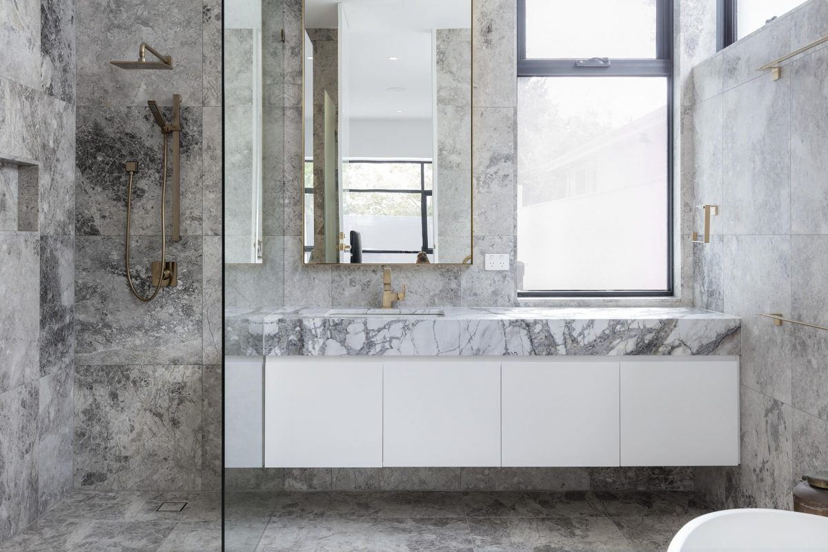 Tundra Gey Marble Bathroom Wall Tiles