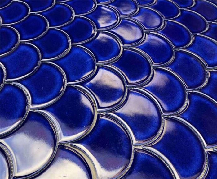 blue mermaid mosaic pattern