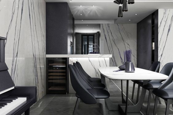 Interior Designs with Milas Lilac Marble for living room