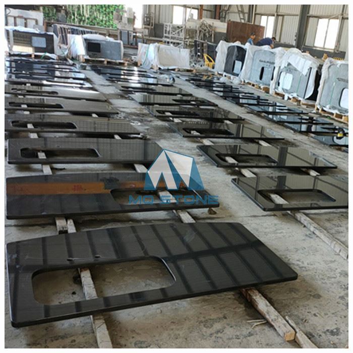 Solid Black Granite Countertop Slab