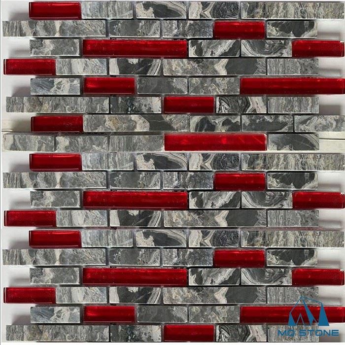 glass mosaic tile shower surround