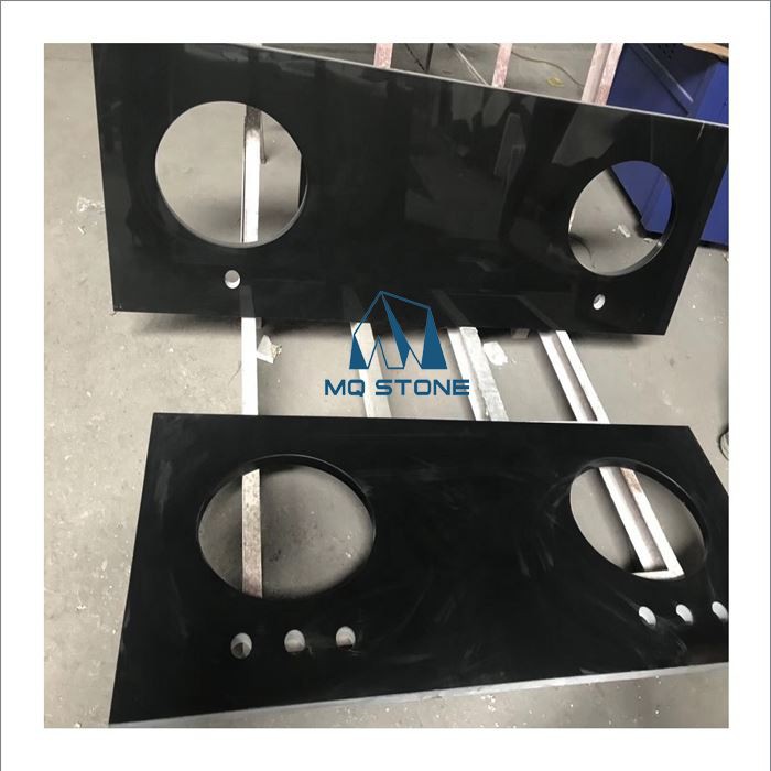 Customized Mongolia Black Granite Vanity Top Customized Mongolia Black Granite Vanity Top