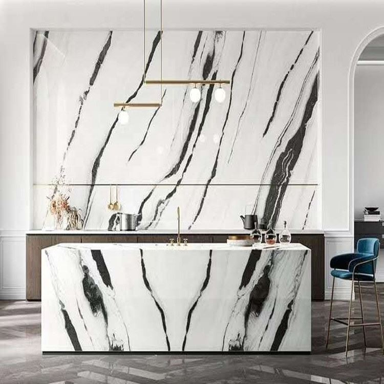 Panda White Marble Kitchen Islands