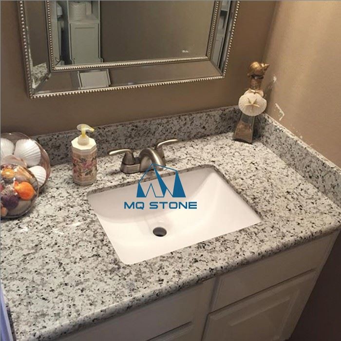 Big flower white granite bathroom tops