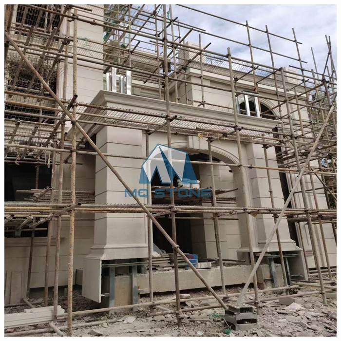 Honed beige limestone wall cladding