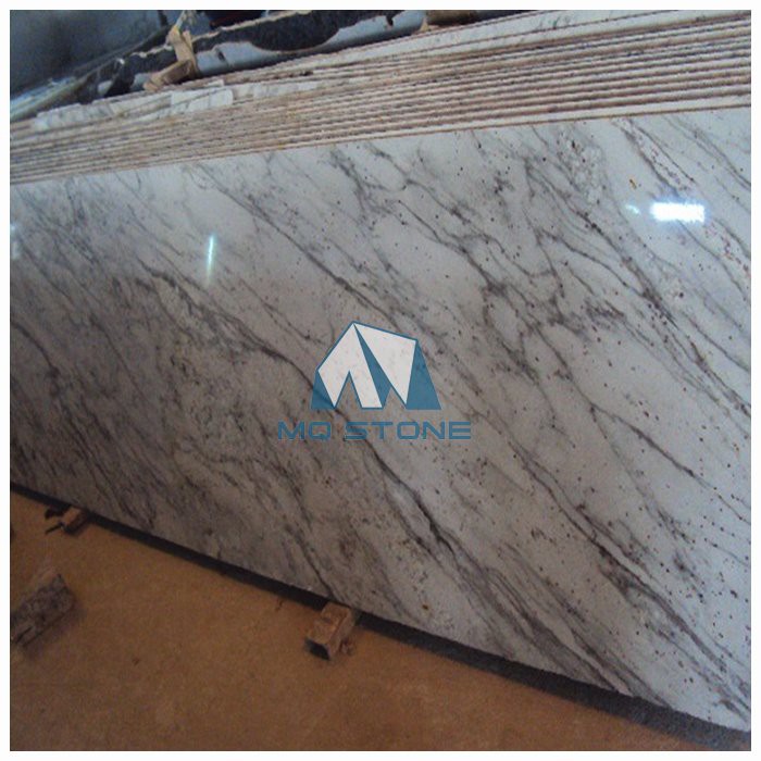 polished river white granite