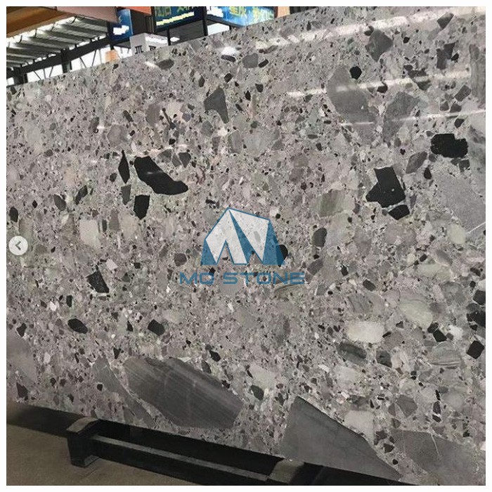 Polished Fossil Grey Marble Big Slabs