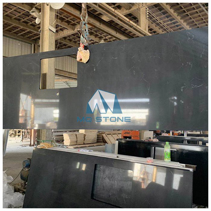 Black Quartz Stone Bench Tops