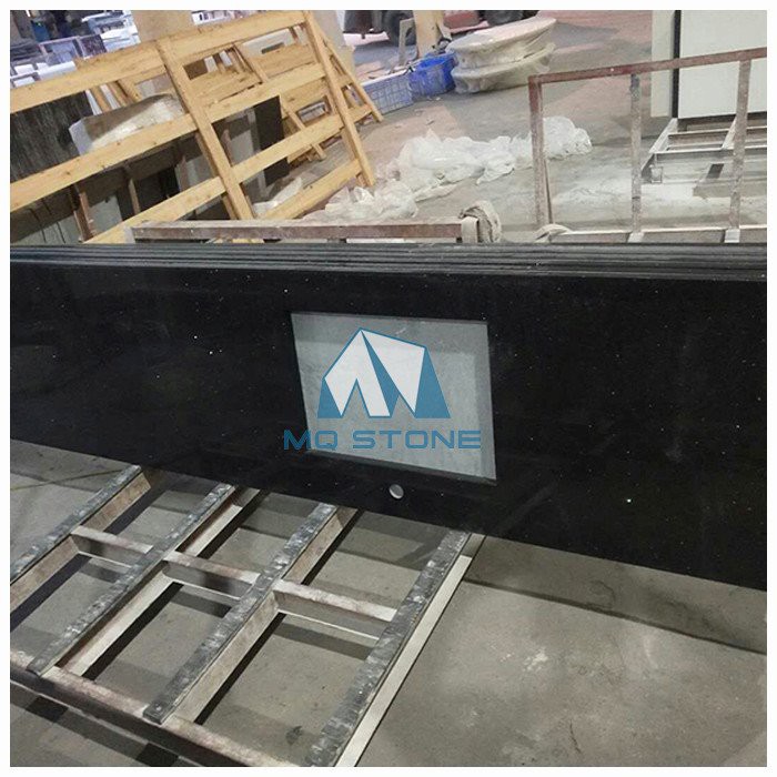 Sparkling Black Quartz Kitchen Countertops