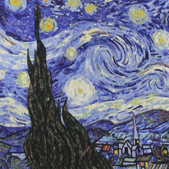 Starry Night Mosaic Pattern