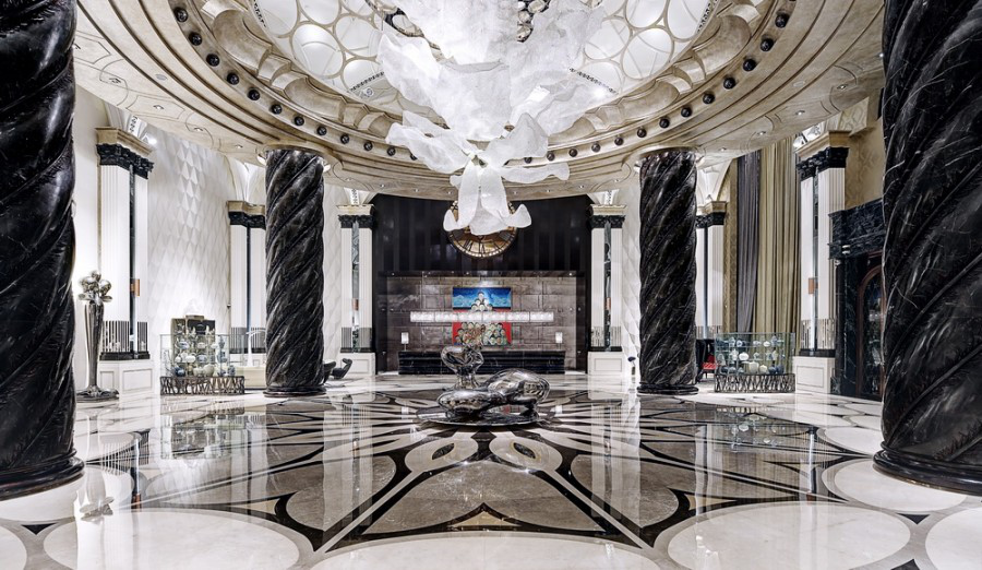 marble parquet waterjet pattern